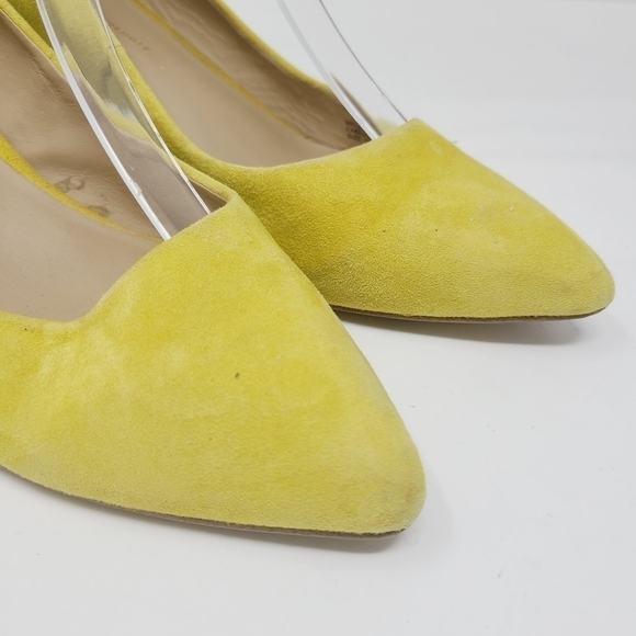 Anthropologie | Women's Classic Yellow Suede Heels (Size 10M) - Picture 2 of 14